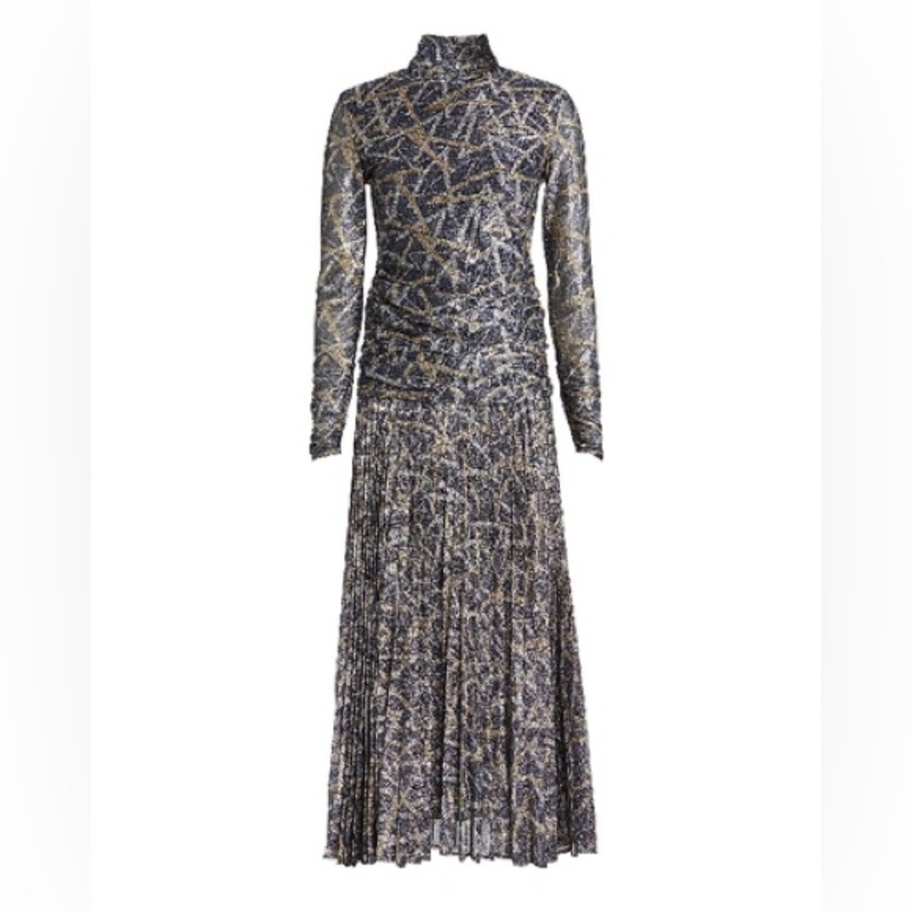Victoria beckham metallic pattern dress